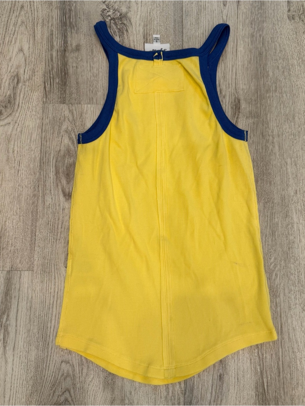 Sky to‎ Moon Yellow Ribbed Ringer Tank Top Size Small - Picture 2 of 2